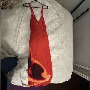 Orange Tie-Back Dress